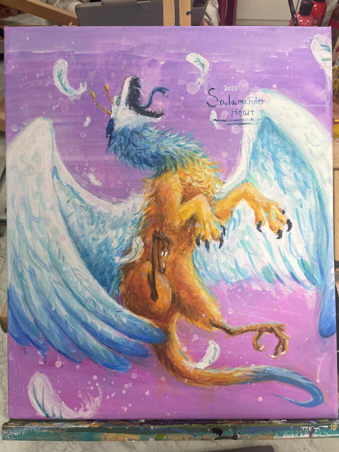 Newt (acrylic painting)